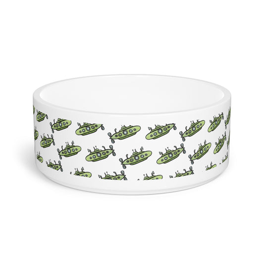 Green Submarine Pet Dog or Cat Bowl