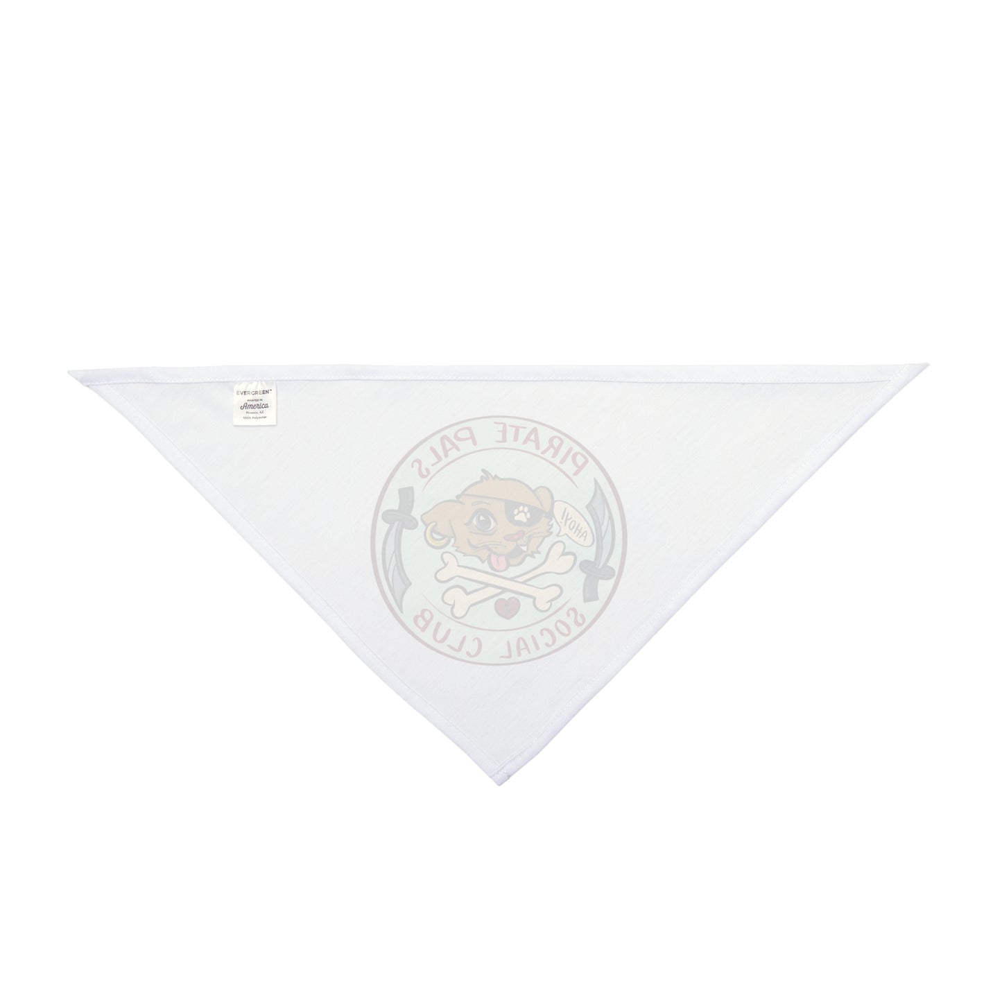 Pirate Pals Social Club Pet Bandana - White