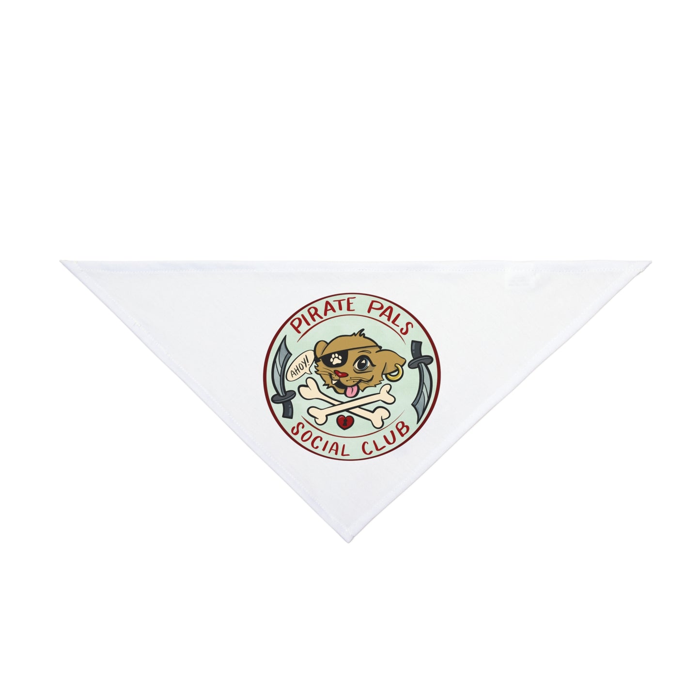 Pirate Pals Social Club Pet Bandana - White