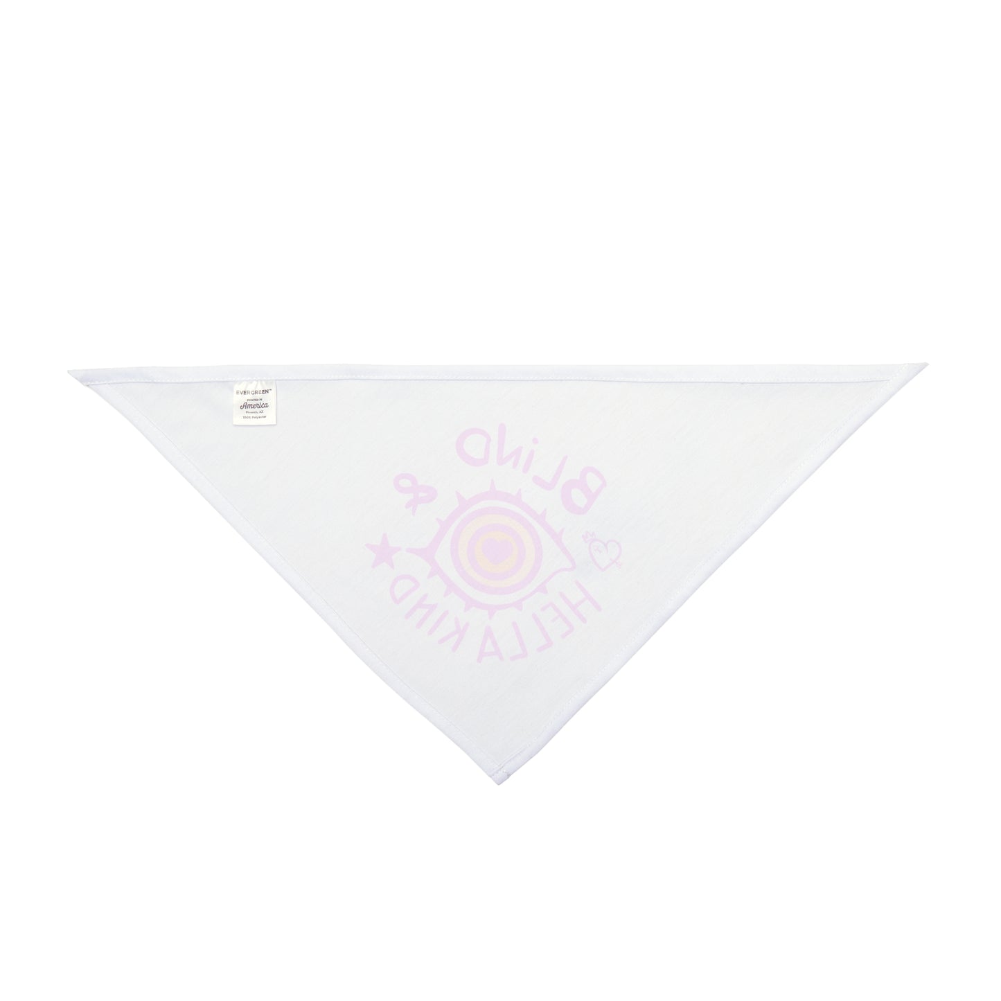 Blind & Hella Kind Pet Bandana - Pink on White